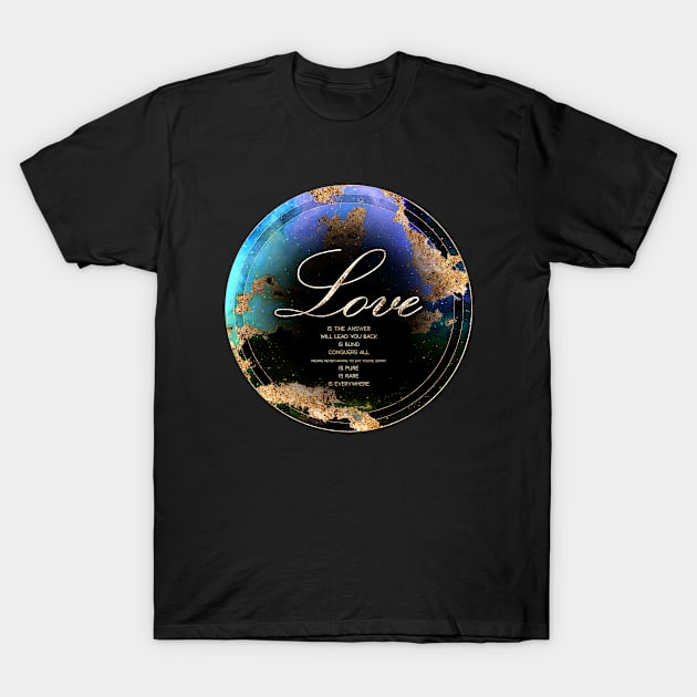 Gold Inspirational Love C - Circle Shield T-Shirt by Holy Rock Design